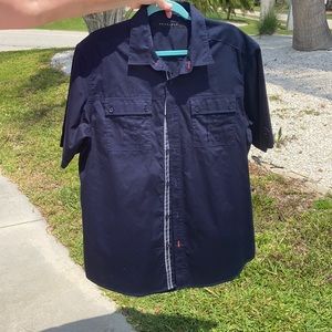 NWT Seanjohn Casual Button Down Shirt Navy Blue XL